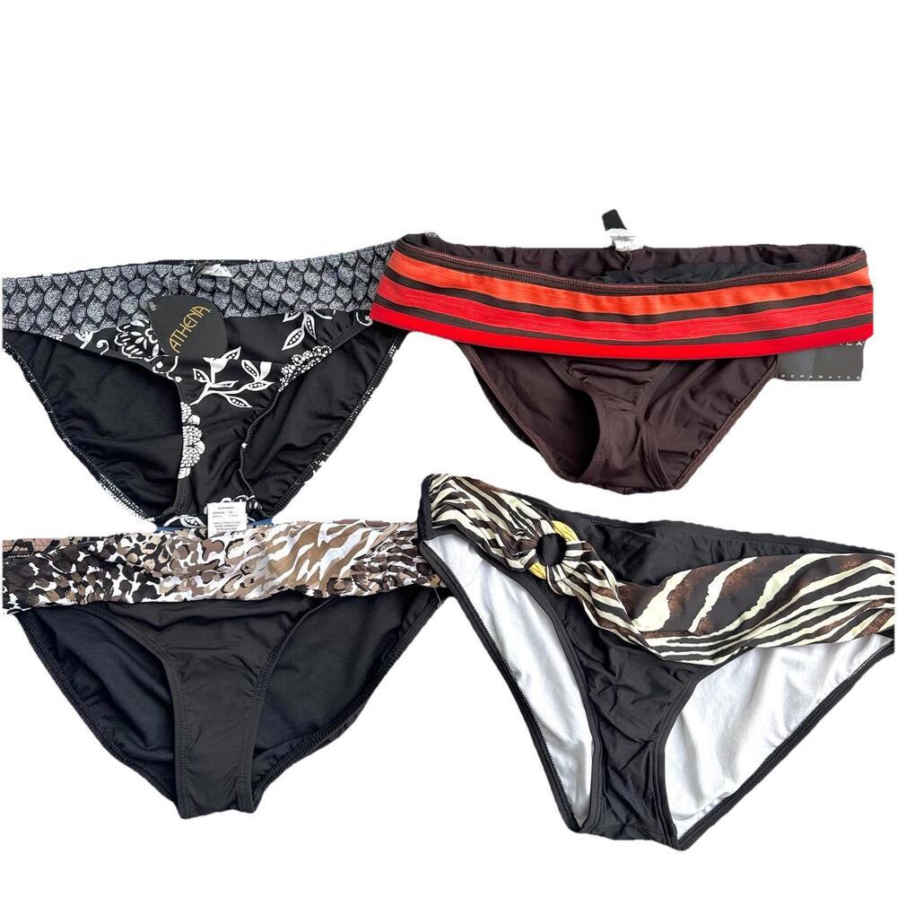 Lot Of 4 New  Swimsuit Bikini Bottoms Sz Womens L Large Melani Abs